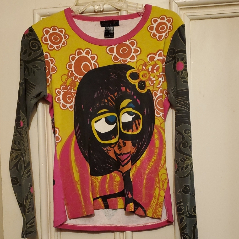 Colorful Custo Barcelona Graphic Long Sleeve Shirt